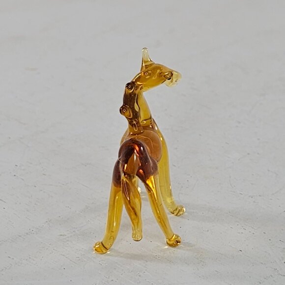 Handcrafted Miniature Amber-Colored Glass Horse Figurine - Picture 4 of 8